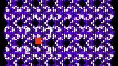 Görüntü bulucu ve beyaz ve mavi arkaplandaki karelerin canlandırılması siyah arkaplana karşı soyut desen. Dijital olarak üretilmiş, hologram, illüstrasyon, kamera, çekim ve teknoloji konsepti.