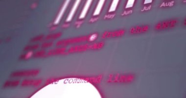 Grinin veri işleme animasyonu. Dijital olarak oluşturulan küresel finansman, bilgisayar ve dijital arayüz kavramı.