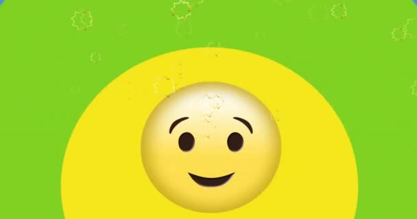 Animatie Knipoog Emoji Met Spraakbel Bewegen Regenboog Kleur Achtergrond Digitaal — Stockvideo