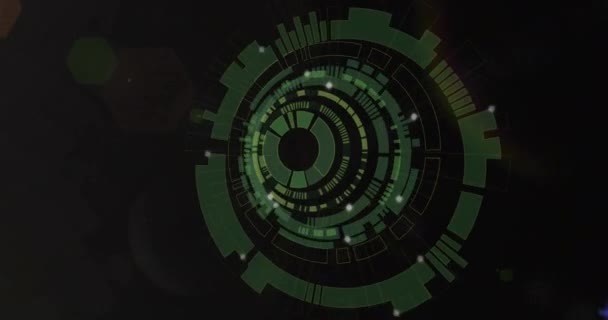 Animatie Van Het Laden Cirkels Vormen Tunnel Lens Fakkels Bewegen — Stockvideo