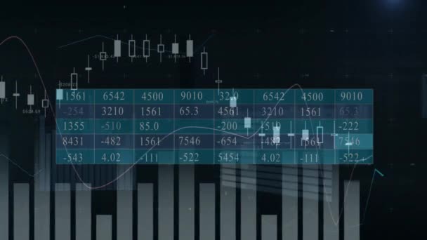 Animação Gráficos Linguagem Programação Movendo Sobre Planilha Financeira Dados Gerados — Vídeo de Stock