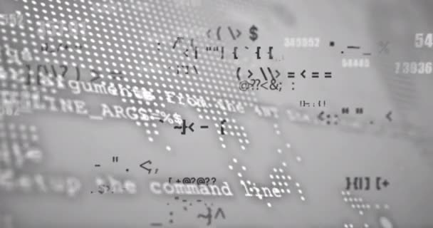 Анімація Символів Комп Ютерна Мова Глобус Карта Абстрактному Тлі Цифрове — стокове відео