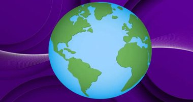 Mor arka planda dişi pembe çember işareti ve küre animasyonu. Kadınlık, şekil, renk ve hareket konsepti dijital olarak oluşturulmuş video.