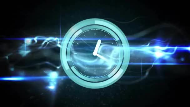 Animação Movimento Relógio Conexões Processamento Dados Conceito Global Negócios Conexões — Vídeo de Stock
