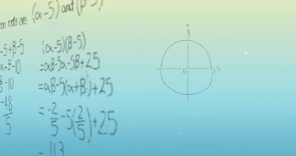 Animacja Równań Matematycznych Niebieskim Tle Nauka Równania Koncepcja Cyfrowego Przetwarzania — Wideo stockowe
