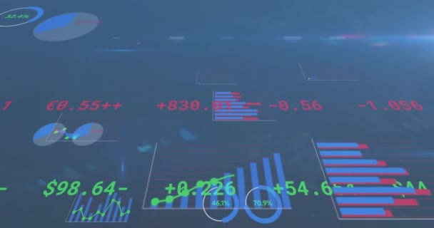 Animatie Van Financiële Gegevensverwerking Wereldwijd Concept Voor Business Computing Gegevensverwerking — Stockvideo
