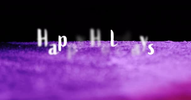 Animation Texte Joyeux Des Fêtes Avec Des Motifs Abstraits Violets — Video
