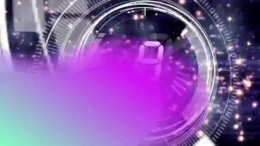 Sayılar değişirken dürbün ağının animasyonu. Küresel ağlar, hesaplama, veri işleme ve bağlantı konsepti dijital olarak oluşturulmuş video.