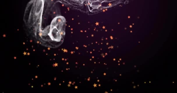 Анимация Динамических Волн Падающих Звезд Точек Черном Фоне Мбаппе Грэм — стоковое видео