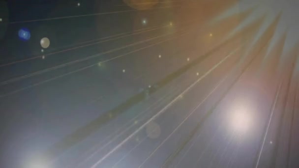 Animation Falling Circles Lens Flares Lines Moving Fast Pace Abstract — Stock Video