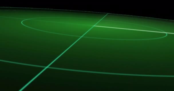 Animacja Linii Poruszającej Się Kółko Zielonym Tle Cyfrowo Generowane Hologram — Wideo stockowe