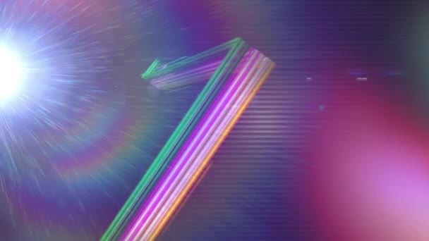 Анимация Неоновых Форм Движущихся Фиолетовом Фоне Цвет Свет Рисунок Концепция — стоковое видео