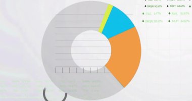 Şebeke üzerinde istatistik ve finansal veri işleme animasyonları. Küresel finans, iş, bağlantılar, hesaplama ve veri işleme kavramı dijital olarak oluşturulmuş video.