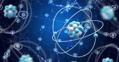 Bağlantı ağları, bilimsel veri işleme ve ai simgeleriyle dünyanın animasyonu. Dijital olarak oluşturulmuş küresel yapay zeka, bağlantılar, hesaplama ve veri işleme kavramı.