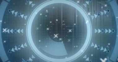 Şebeke ve bilgisayar sunucuları üzerindeki taramaların animasyonu. Bilgisayar, teknoloji, iletişim ve veri işleme kavramı dijital olarak oluşturuldu.