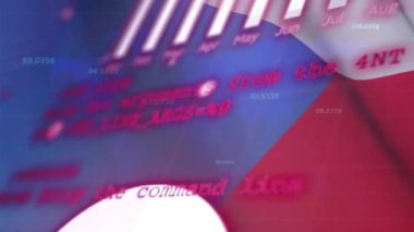 Czech Cumhuriyeti bayrağı üzerinde finansal veri işleme animasyonu. Küresel finansman, iş ve dijital arayüz kavramı dijital olarak oluşturulmuş video.