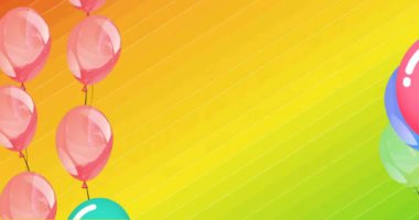 Gurur metninin animasyonu ve gökkuşağı arka planında renkli balonlar. Lgbtq, gurur, cinsellik, cinsiyet, renk ve yazım konsepti dijital olarak oluşturulmuş video konsepti.