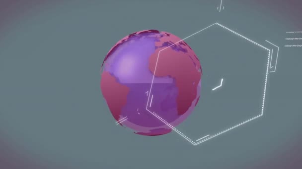 Animazione Formula Chimica Globo Con Piani Sfondo Verde Scienza Chimica — Video Stock