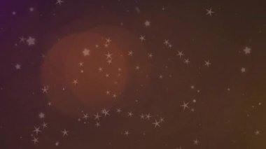 Siyah arkaplanda ışık noktalarının üzerine düşen kar animasyonu. Mevsim, kış ve şekiller konsepti, dijital olarak oluşturulmuş video.