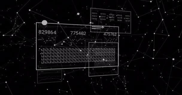 Animatie Van Het Netwerk Van Verbindingen Gegevensverwerking Zwarte Achtergrond Global — Stockvideo