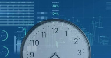 Zaman ilerledikçe finansal veri işleme animasyonu. Küresel finans, iş, bağlantılar, hesaplama ve veri işleme kavramı dijital olarak oluşturulmuş video.