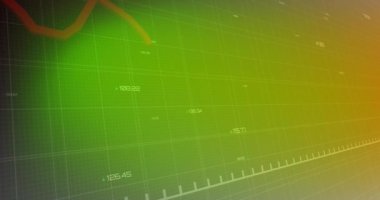 Yeşil arka planda finansal veri işleme animasyonu. Küresel iş, bağlantılar, hesaplama ve veri işleme kavramı dijital olarak oluşturulmuş video.