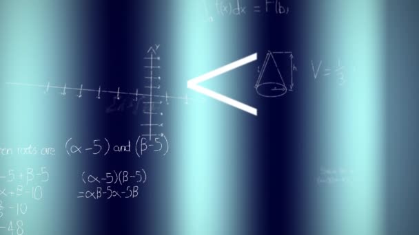 Mor Zemin Üzerinde Sembollerin Matematiksel Denklemlerin Animasyonu Denklemler Hesaplama Dijital — Stok video