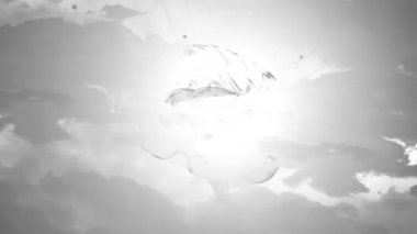 Beyaz arka planda insan beyni üzerinden veri işleme animasyonu. Küresel bilim, iş, bağlantılar, hesaplama ve veri işleme kavramı dijital olarak oluşturulmuş video.