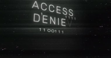 Erişim animasyonu, mikroişlemci bağlantılarına karşı metin afişi ve ikili kodlamayı reddetti. Siber güvenlik ve iş teknolojisi kavramı