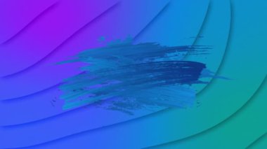 Hareket eden mavi ve mor çizgilerin üzerindeki mavi fırça darbelerinin animasyonu. Bağlantı, ağ, veri, yaratıcılık ve iletişim, dijital olarak oluşturulmuş video.