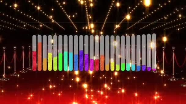 Animation Égaliseur Musique Graphique Sur Confettis Tapis Rouge Fête Nouvelle — Video