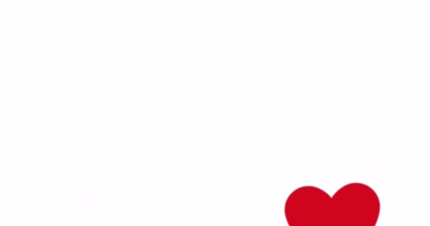 Анимация Множества Розовых Красных Сердечек Плавающих Фоне Копировального Пространства Белом — стоковое видео