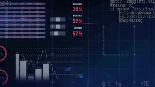 Animering Ekonomisk Databehandling Svart Bakgrund Globala Finanser Företag Datorer Och — Stockvideo