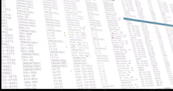 Animazione Dell Elaborazione Dei Dati Finanziari Schermo Sfondo Bianco Concetto — Video Stock