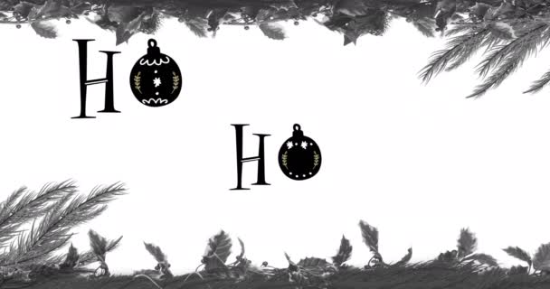 白い背景のコピースペースでクリスマスの装飾のアニメーション クリスマス お祭り お祝い 伝統的なコンセプトデジタル生成ビデオ — ストック動画