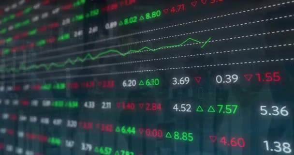Animace Zpracování Finančních Údajů Tmavém Pozadí Globální Finance Obchod Připojení — Stock video