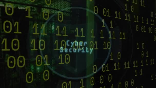 Animation Cybersikkerhed Tekst Binære Data Mail Security Scan Ikon Grænsefladen – Stock-video