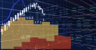 Siyah arkaplanda veri işleme animasyonu. Küresel teknoloji, bilgisayar ve dijital arayüz kavramı dijital olarak oluşturulmuş video.