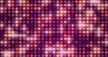 Pembe ve turuncu dairesel ışık şebekesinin animasyonu. Bağlantı, enerji, veri, işlem ve iletişim, dijital olarak oluşturulmuş video.