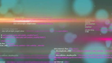 Mavi noktaların üzerinde veri işleme animasyonu. Küresel teknoloji ve dijital arayüz kavramı, dijital olarak oluşturulmuş video.