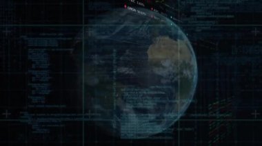 Dünya çapında borsa ve diyagramların animasyonu. Küresel iş ve dijital arayüz kavramı, dijital olarak oluşturulmuş video.