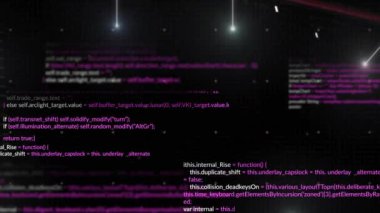 Neon hatları üzerinde veri işleme animasyonu. Küresel teknoloji ve dijital arayüz kavramı, dijital olarak oluşturulmuş video.