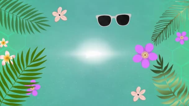 추상적인 활기찬 패턴을 선글라스의 애니메이션 디지털 방식으로 비디오 — 비디오