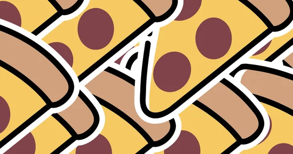 Pattern Hot Dogs Pizza Slices Fills Frame Playful Design Could — Stock Photo, Image