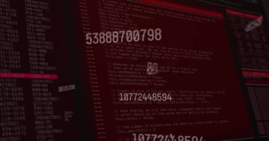 Bilgisayar ekranlarında numaraların değişme ve veri işleme görüntüsü. dijital arayüz, küresel teknoloji ve dijital olarak oluşturulmuş bağlantı konsepti.