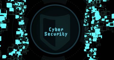 Bağlantı ağı olan Siber Güvenliğin yazılı olduğu dünya görüntüsü. Küresel ağlar, dijital arayüz, hesaplama ve veri işleme kavramı dijital olarak oluşturuldu.