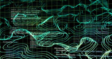 Bağlantı ağı üzerinden veri işleme resmi. Küresel ağlar, işletmeler, finansmanlar, hesaplama ve veri işleme kavramı dijital olarak oluşturuldu.