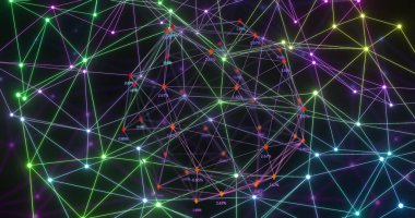 Bağlantı ağı olan bir dünya görüntüsü. Küresel ağlar, dijital arayüz, hesaplama ve veri işleme kavramı dijital olarak oluşturuldu.