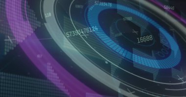 Sayısal oklar üzerinde değişen ve tarayan sayıların görüntüsü. dijital arayüz küresel bağlantı ve dijital olarak oluşturulan iletişim konsepti.
