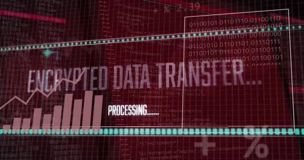 Image of financial data processing over binary coding. Global business, finances, computing and data processing concept digitally generated image.